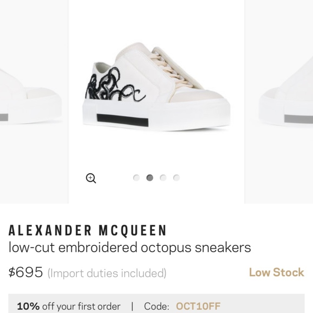 Nude calf leather and cotton low-cut Alexander McQ
